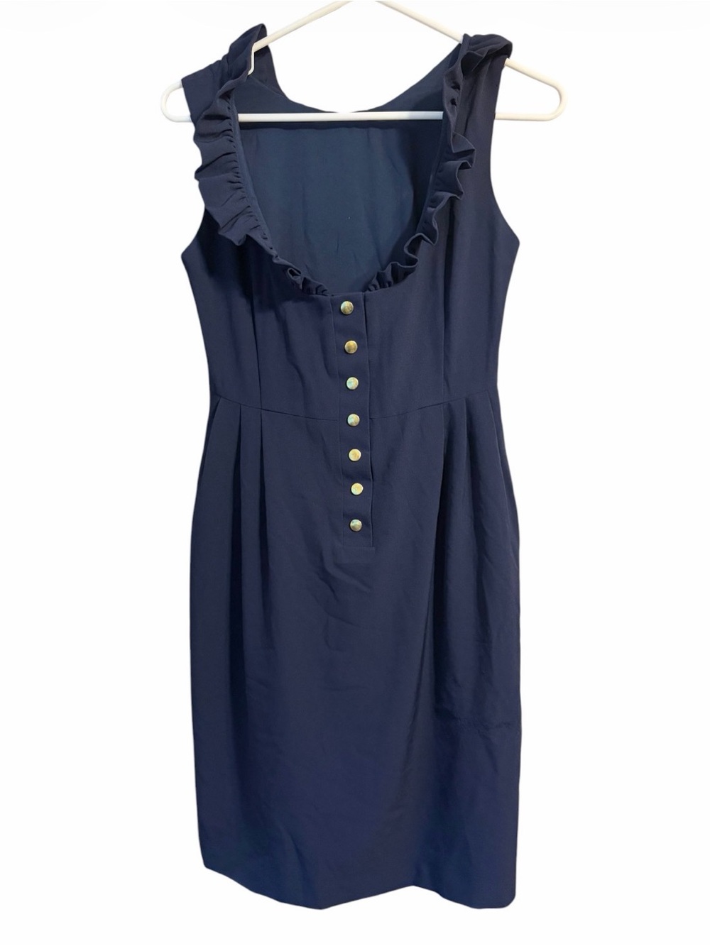 Camilyn Beth Go Go Dress Navy Ruffle Scoop Back Cocktail Dress 2 coastal - Picture 4 of 6